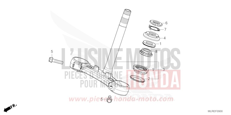 TIGE DE DIRECTION de Hornet 500 GRAPHITE BLACK (NHB01) 2026